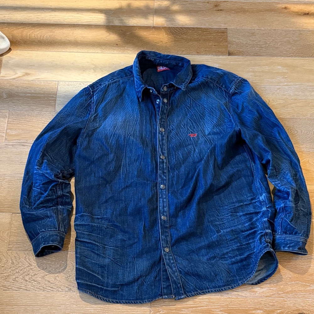 Diesel Blue Casual Button Down Shirt